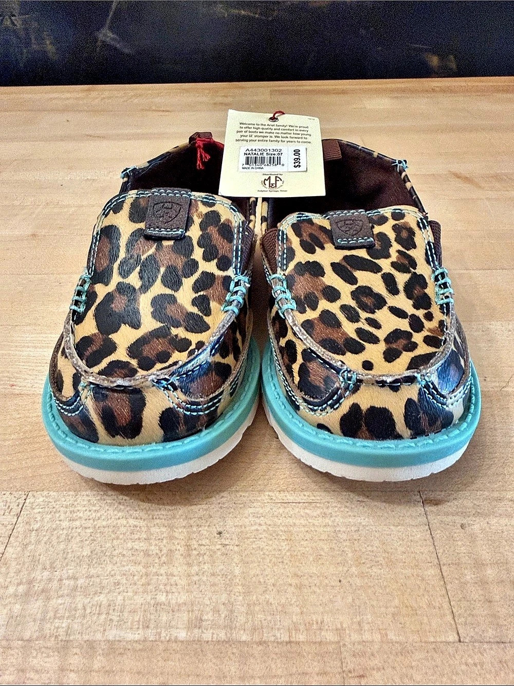 Ariat Lil’ Stompers Leopard Print Loafers US 10 child